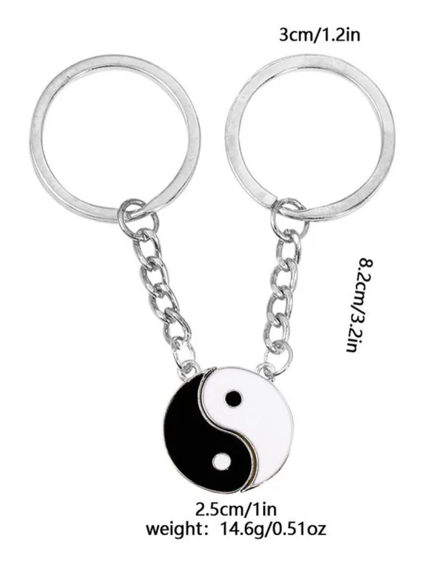 Yin Yang Balance Keychain Set | Elegant Charms for Harmony and Serenity