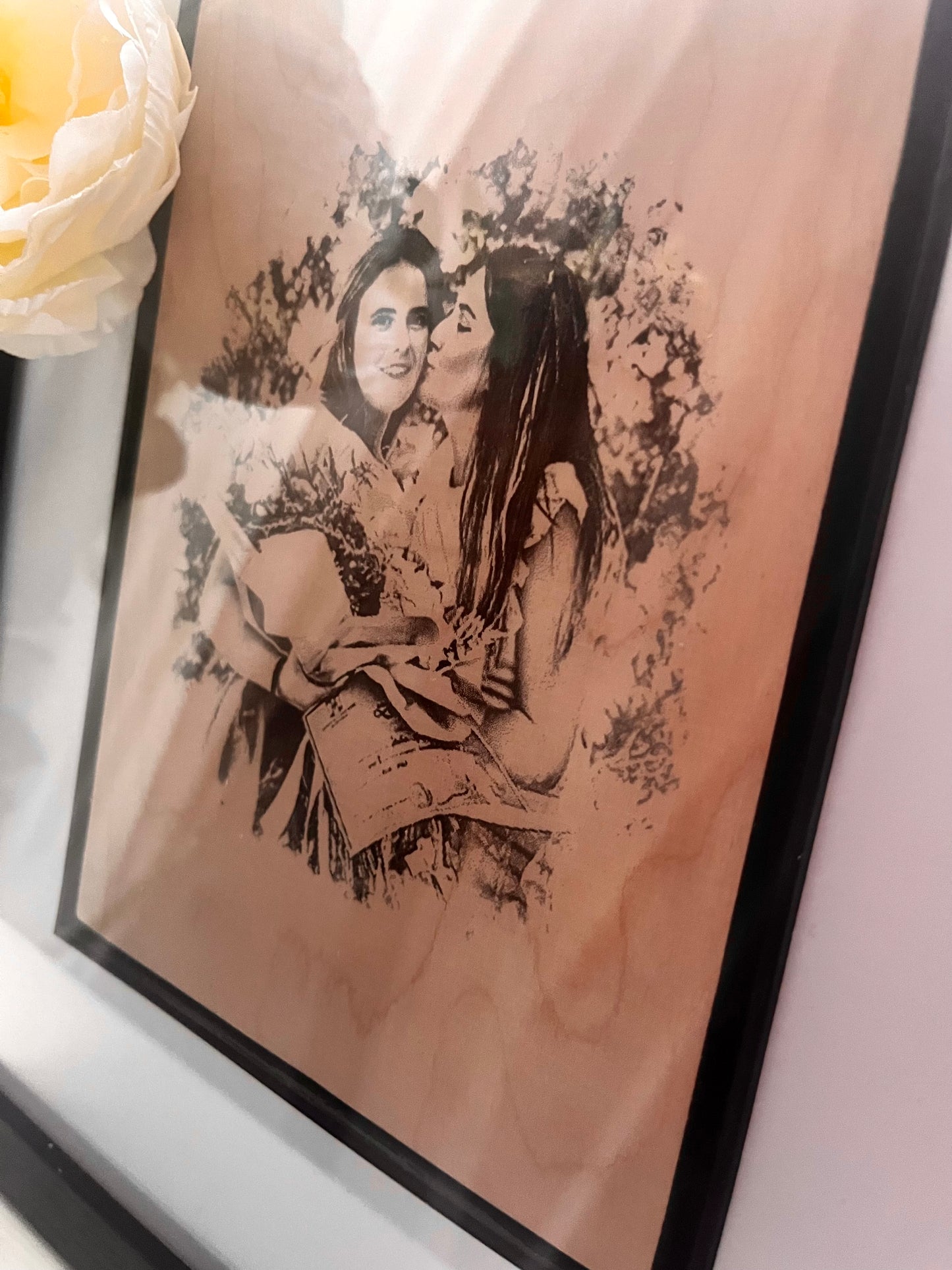 Custom Laser-Engraved Wood Photo Art | Personalised Portrait & Family Picture Plaques | High-Quality Plywood | Unique Gift