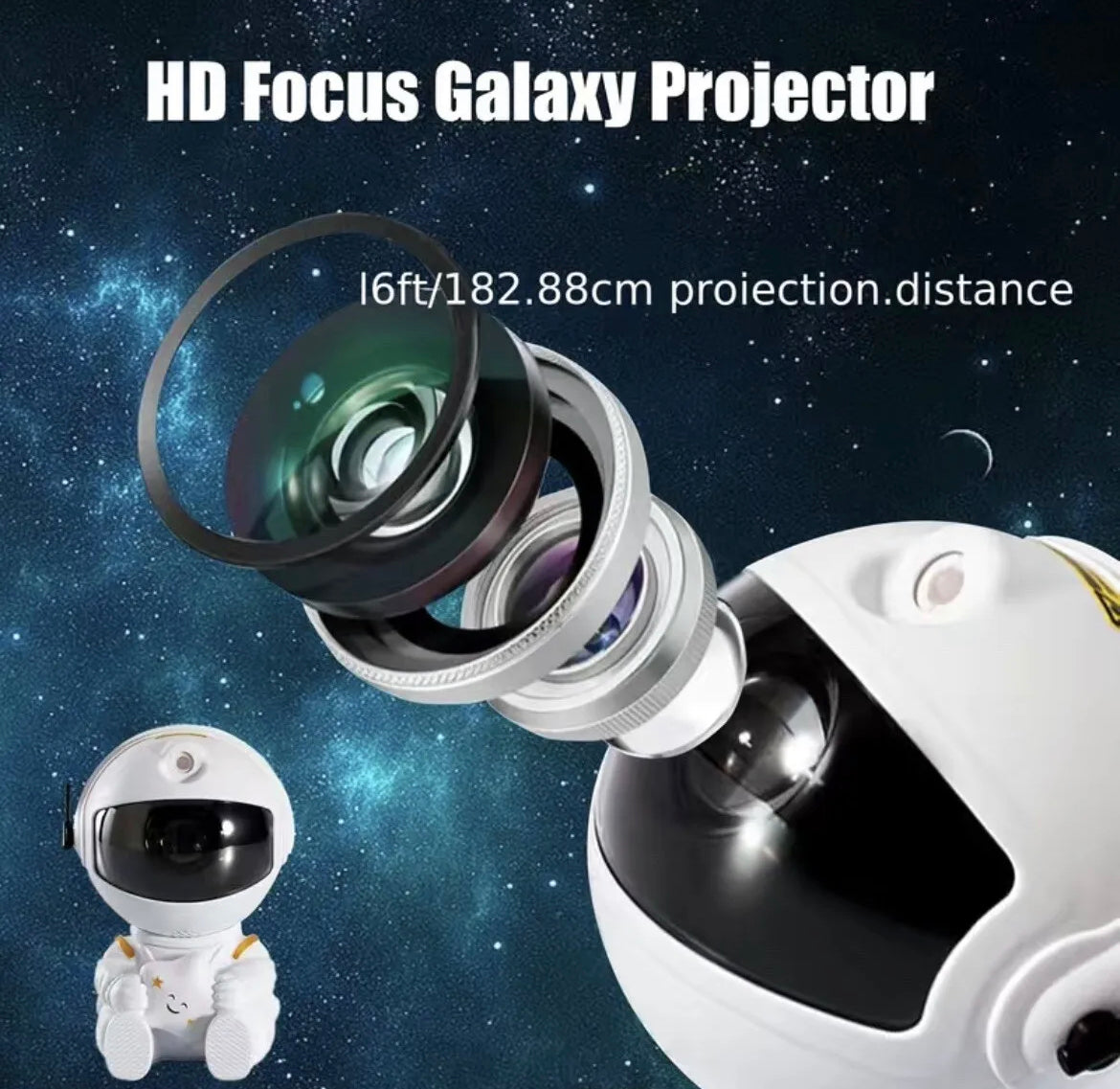 Astronaut Starry Galaxy Projector | Night Light Lamp | Space Nebula Star Projector W/Remote