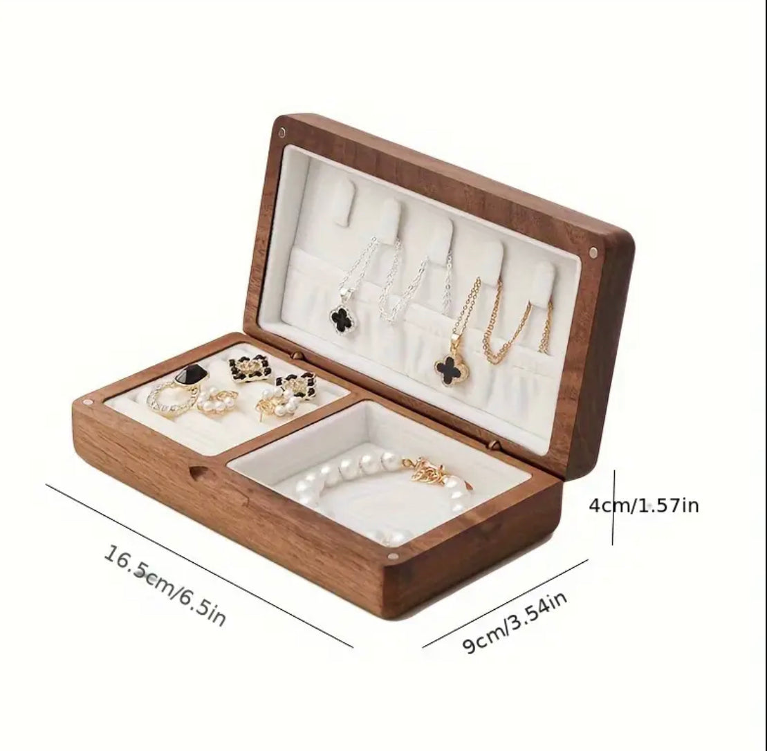 Custom Engraved Jewellery Box | Personalised Travel Case | Bridesmaid Gift | Wooden Jewellery Organiser