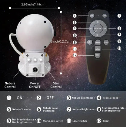 Astronaut Starry Galaxy Projector | Night Light Lamp | Space Nebula Star Projector W/Remote